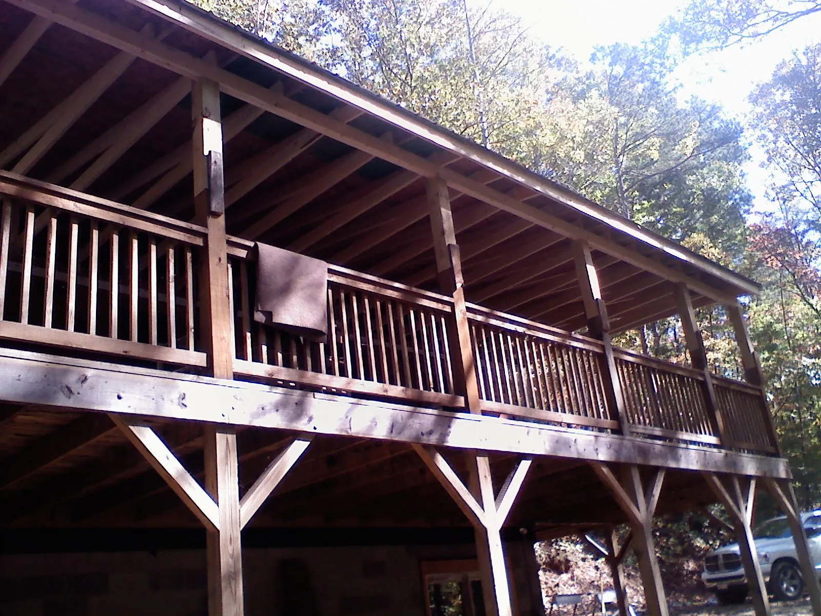 Timber framing under a new elevated porch and deck — Roof Leak Repair in Beulaville by Roofing Brothers